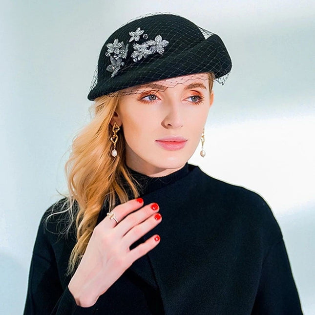 Chapeau fedora luxe - Noir - M (56 - 58cm) | La boutique du chapeau