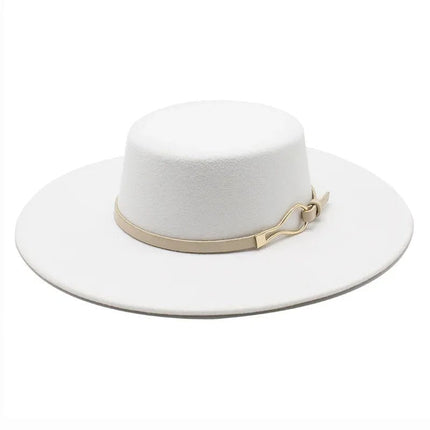 Chapeau Fedora Moderne en Feutre - Blanc 2 - M (56 - 58cm) | La boutique du chapeau