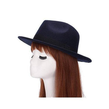 Chapeau Fedora pure laine et imperméable - Marine - M (56 - 58cm) | La boutique du chapeau