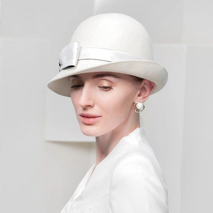 Chapeau fedora rétro - Blanc - M (56 - 58cm) | La boutique du chapeau