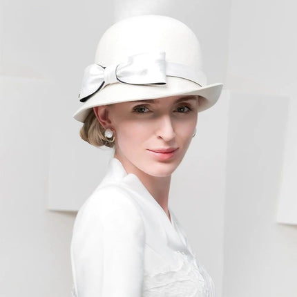 Chapeau fedora rétro - Blanc - M (56 - 58cm) | La boutique du chapeau