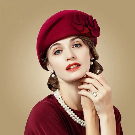 Chapeau fedora style béret - Bordeau - M (56 - 58cm) | La boutique du chapeau