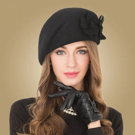 Chapeau fedora style béret - Noir - M (56 - 58cm) | La boutique du chapeau
