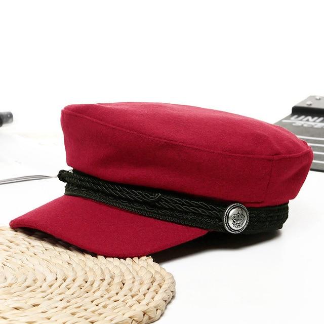 Chapeau-femme casquette Rouge Casquette en laine