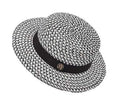 Chapeau-femme chapeau de paille Gris / M-Dore chapeau de paille plat panama fedora