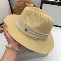 Chapeau-femme chapeau de paille Jaune / M 57cm Chapeau de paille ruban élégant