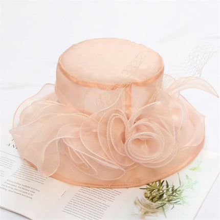 Chapeau femme chic - 4 fleurs - orange - M (56 - 58cm) | La boutique du chapeau