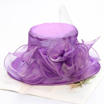 Chapeau femme chic - 4 Fleurs - violet - M (56 - 58cm) | La boutique du chapeau