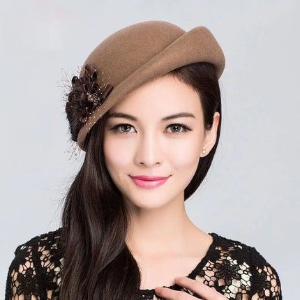 Chapeau femme en feutre - Beige - M (56 - 58cm) | La boutique du chapeau