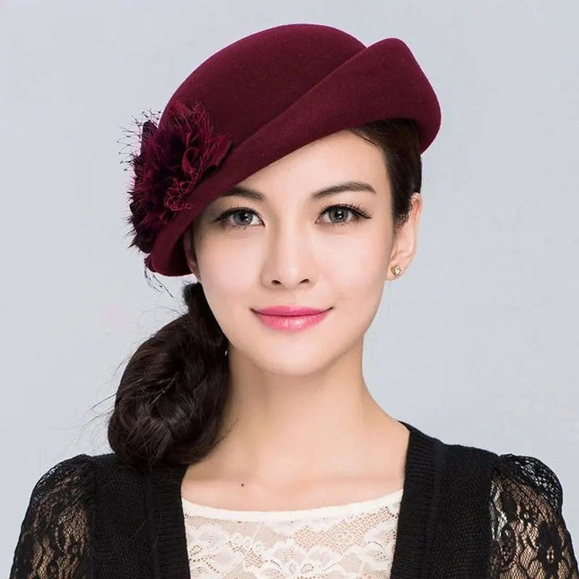 Chapeau femme en feutre - Bordeau - M (56 - 58cm) | La boutique du chapeau