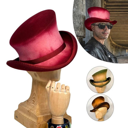 Chapeau haut de forme cachemire - Bordeau - M (56 - 58cm) | La boutique du chapeau