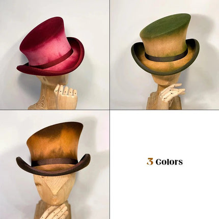 Chapeau haut de forme cachemire - Bordeau - M (56 - 58cm) | La boutique du chapeau