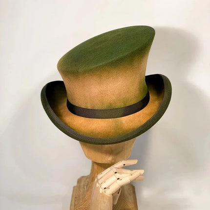 Chapeau haut de forme cachemire - Vert - M (56 - 58cm) | La boutique du chapeau