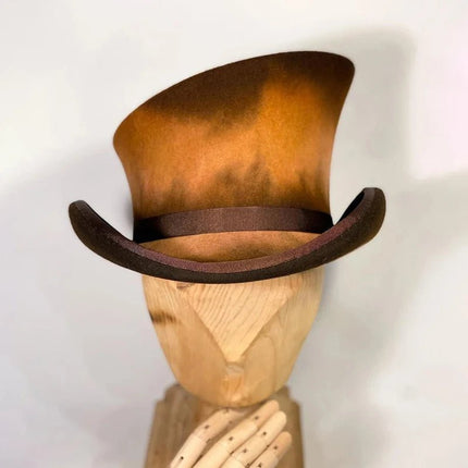 Chapeau haut de forme cachemire - Marron - M (56 - 58cm) | La boutique du chapeau