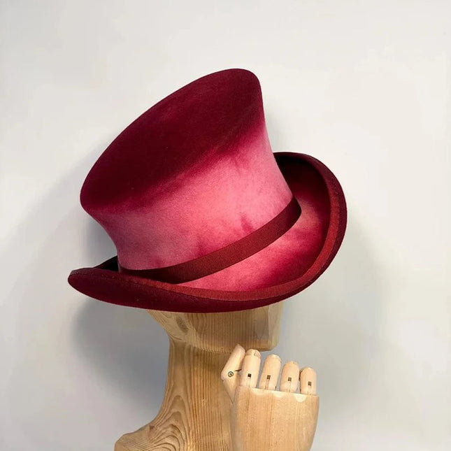Chapeau haut de forme cachemire - Bordeau - M (56 - 58cm) | La boutique du chapeau