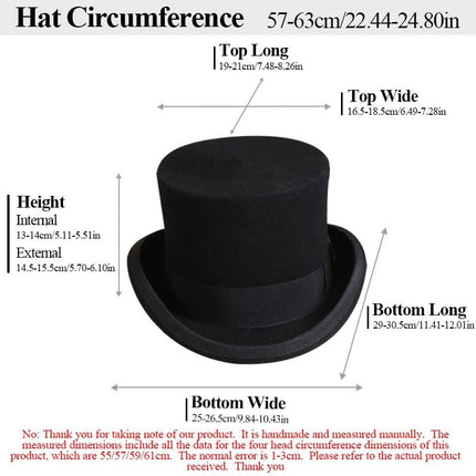 Chapeau haut de forme classique - Gris - S (54 - 55cm) | La boutique du chapeau