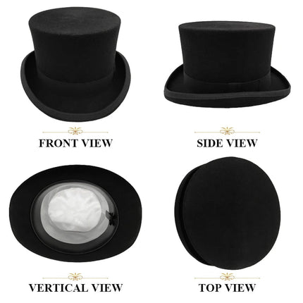 Chapeau haut de forme classique - Gris - S (54 - 55cm) | La boutique du chapeau
