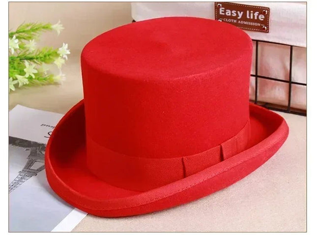 Chapeau haut de forme classique - Rouge - S (54 - 55cm) | La boutique du chapeau