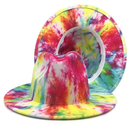 Chapeau haut de forme coloré - Rose/Vert - M (56 - 58cm) | La boutique du chapeau