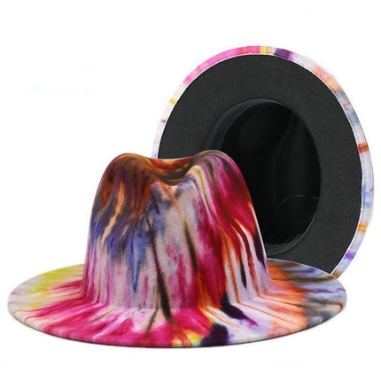 Chapeau haut de forme coloré - Rose/Noir - M (56 - 58cm) | La boutique du chapeau