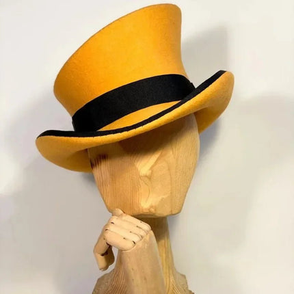 Chapeau haut de forme femme - Jaune - M (56 - 58cm) | La boutique du chapeau