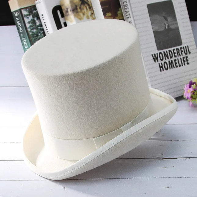 Chapeau haut de forme femme et homme - Blanc - S (54 - 55cm) | La boutique du chapeau