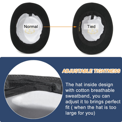 Chapeau haut de forme feutre - Noir - S (54 - 55cm) | La boutique du chapeau