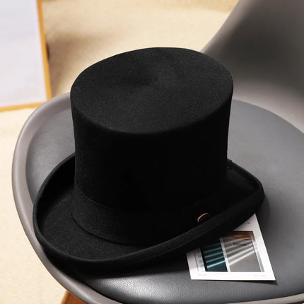 Chapeau haut de forme feutre - Noir - S (54 - 55cm) | La boutique du chapeau