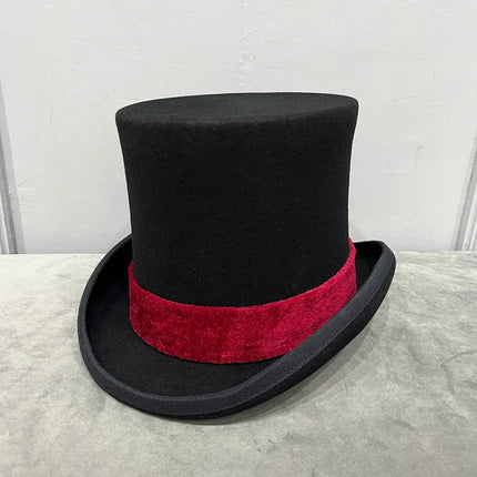 Chapeau haut de forme gentleman - Rouge 17CM - S (54 - 55cm) | La boutique du chapeau