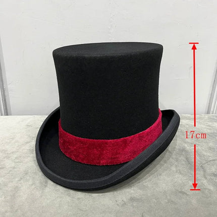 Chapeau haut de forme gentleman - Rouge 17CM - S (54 - 55cm) | La boutique du chapeau