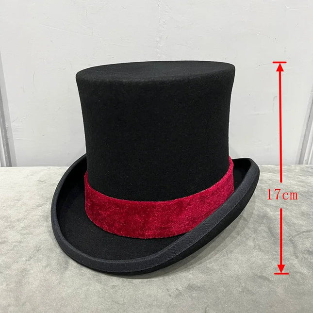 Chapeau haut de forme gentleman - Rouge 17CM - S (54 - 55cm) | La boutique du chapeau