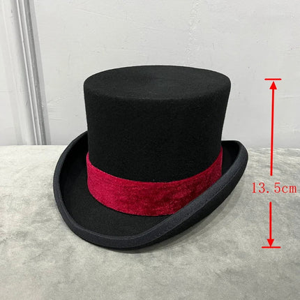 Chapeau haut de forme gentleman - Rouge 13.5CM - S (54 - 55cm) | La boutique du chapeau