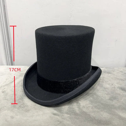 Chapeau haut de forme gentleman - Noir 17CM - S (54 - 55cm) | La boutique du chapeau