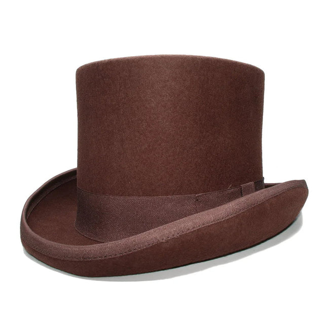Chapeau haut de forme marron - Marron - S (54 - 55cm) | La boutique du chapeau