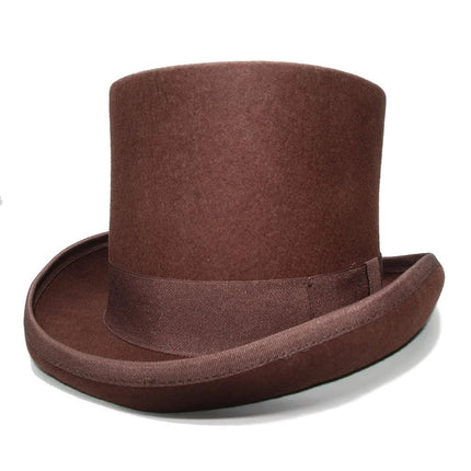 Chapeau haut de forme marron - Marron - S (54 - 55cm) | La boutique du chapeau