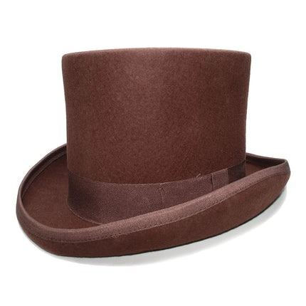 Chapeau haut de forme marron - Marron - S (54 - 55cm) | La boutique du chapeau