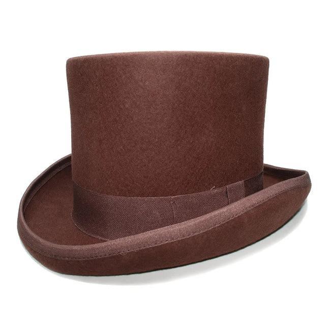 Chapeau haut de forme marron - Marron - S (54 - 55cm) | La boutique du chapeau