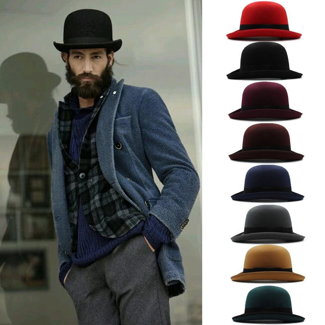 Chapeau melon ancien - Vert foncé - Laine | La boutique du chapeau
