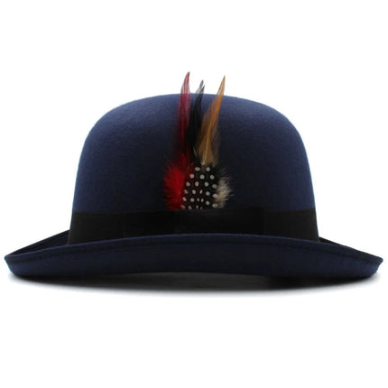 Chapeau Melon Coloré - Marine - Laine | La boutique du chapeau