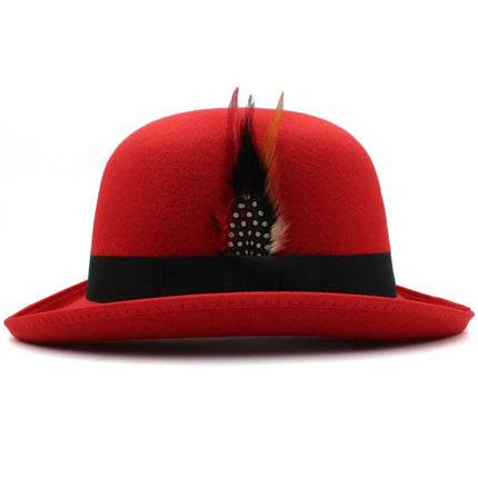 Chapeau Melon Coloré - Rouge - Laine | La boutique du chapeau
