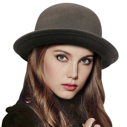 Chapeau melon en feutre de laine - Bordeaux - M (56 - 58cm) | La boutique du chapeau