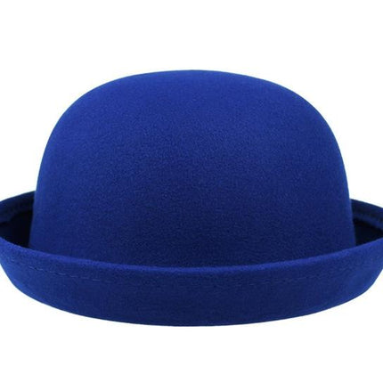 Chapeau melon en feutre de laine - Bleu - M (56 - 58cm) | La boutique du chapeau