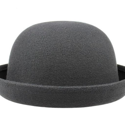Chapeau melon en feutre de laine - Gris - M (56 - 58cm) | La boutique du chapeau