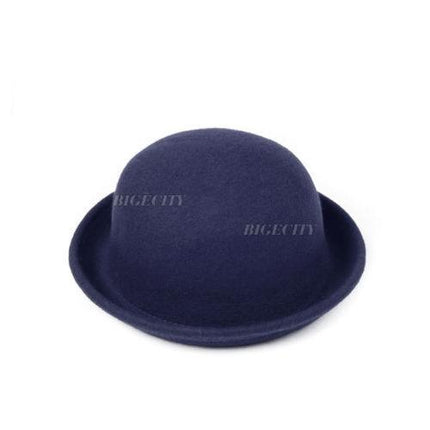 Chapeau melon en feutre de laine - Bleu foncé - M (56 - 58cm) | La boutique du chapeau