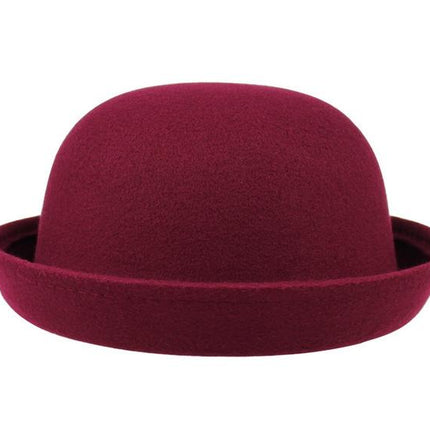 Chapeau melon en feutre de laine - Bordeaux - M (56 - 58cm) | La boutique du chapeau