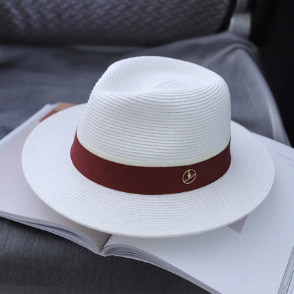 Chapeau paille Fedora - Bordeau - M (56 - 58cm) | La boutique du chapeau