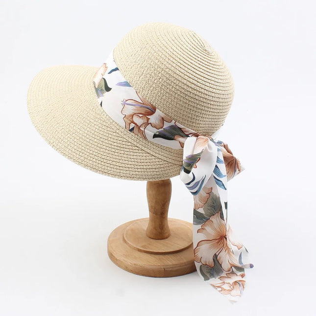 Chapeau paille pliable femme - Beige - Ajustable (du 54 au 59) | La boutique du chapeau
