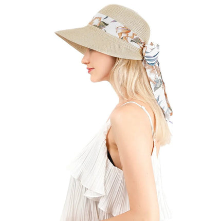Chapeau paille pliable femme - Beige - Ajustable (du 54 au 59) | La boutique du chapeau