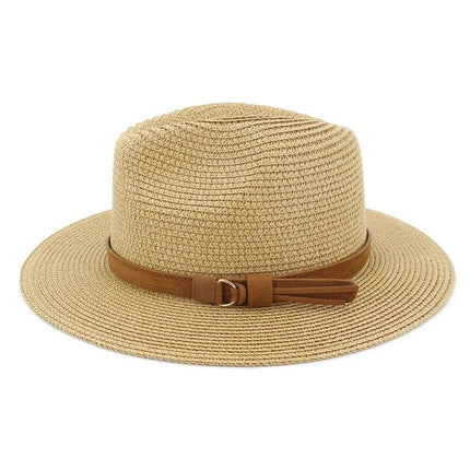 Chapeau Panama sangle en cuir - Bleu clair - M (56 - 58cm) | La boutique du chapeau