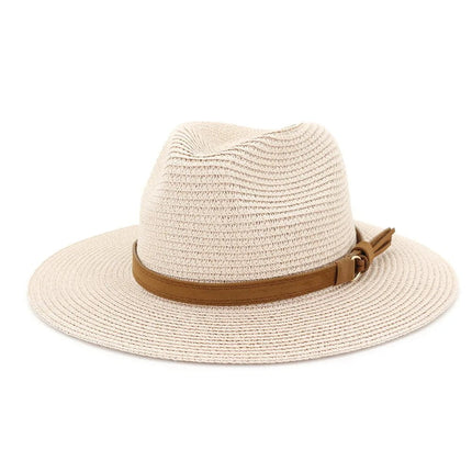 Chapeau Panama sangle en cuir - Rose 1 - M (56 - 58cm) | La boutique du chapeau